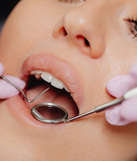 Dental checkup with patient
